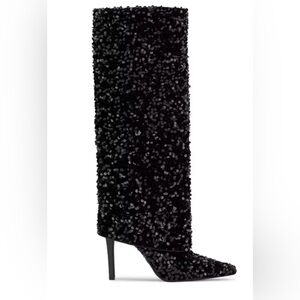 INC Skylar Elegant Black Sequin Women's Boots